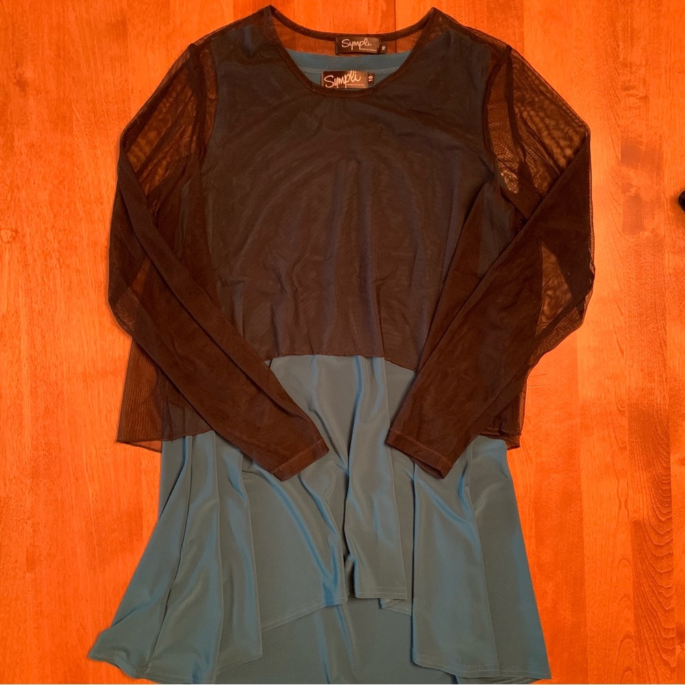 Sympli bundle 3 pieces/1 shipping fee Size 10 tunic sheer cover aqua teal black - Picture 7 of 8